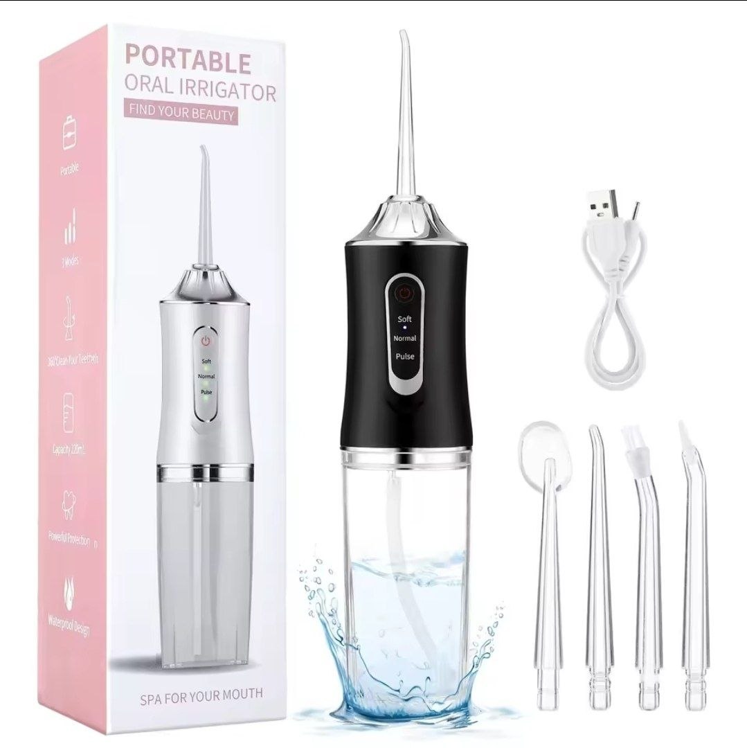 Hydropulseur Dentaire Portatif 3 Modes – Irrigateur Buccal Sans Fil (Jet Dentaire)/خيط الأسنان المائي المحمول 3 درجات – تنظيف عميق وحماية شاملة للثسة والأسنان