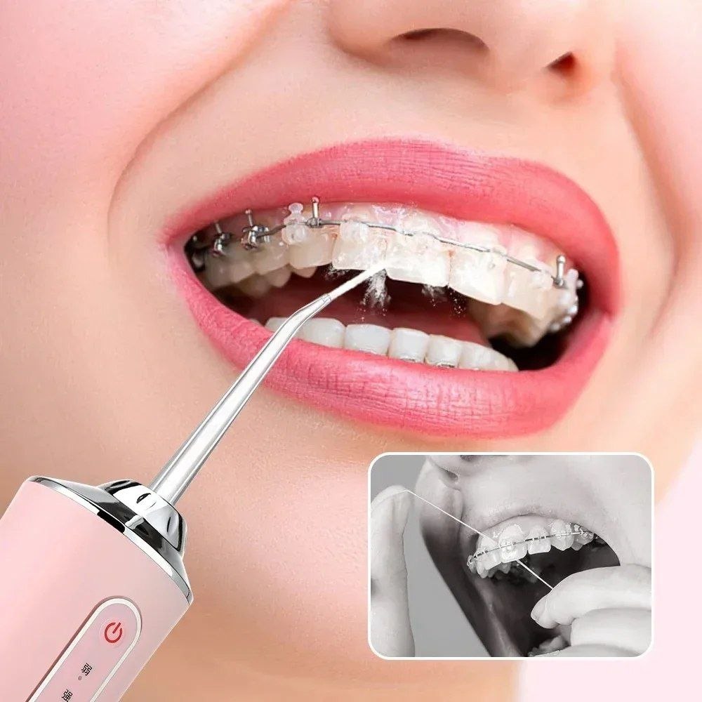 Hydropulseur Dentaire Portatif 3 Modes – Irrigateur Buccal Sans Fil (Jet Dentaire)/خيط الأسنان المائي المحمول 3 درجات – تنظيف عميق وحماية شاملة للثسة والأسنان